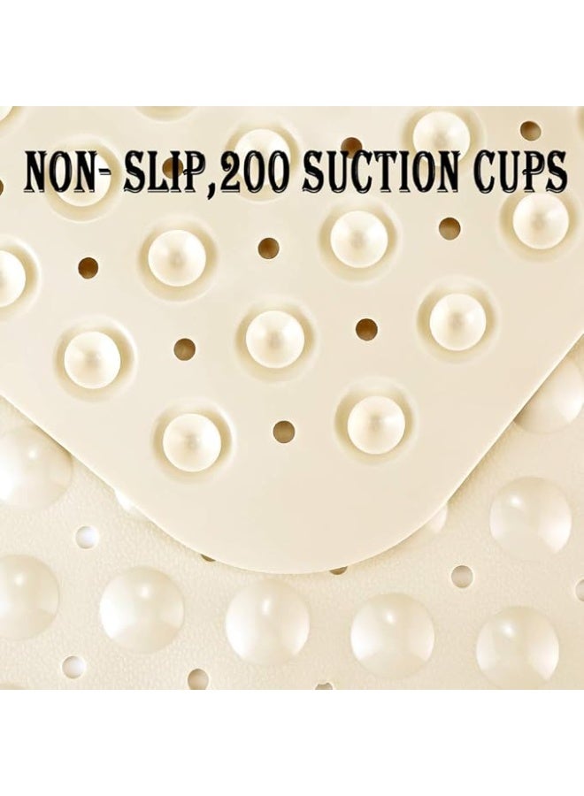 MunKan Non Slip Bath Mat Shower Massage Mat , Bathtub Mat Bathroom Bathtub Mat with Suction Cups and Drain Holes  40x16in,( Beige ) - Image 5